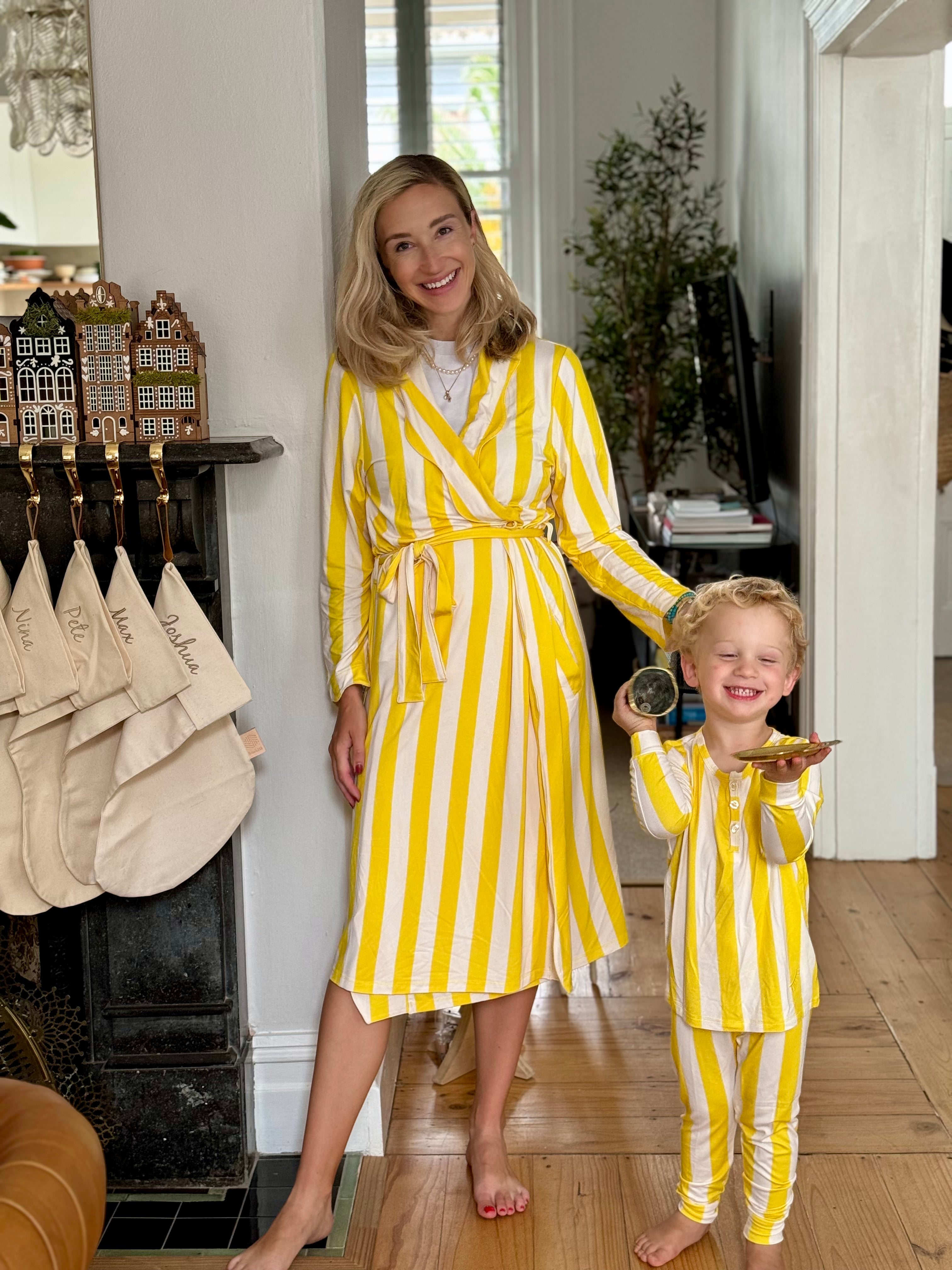 Robes and Kids sets matching winter sleepwear for moms and their little ones