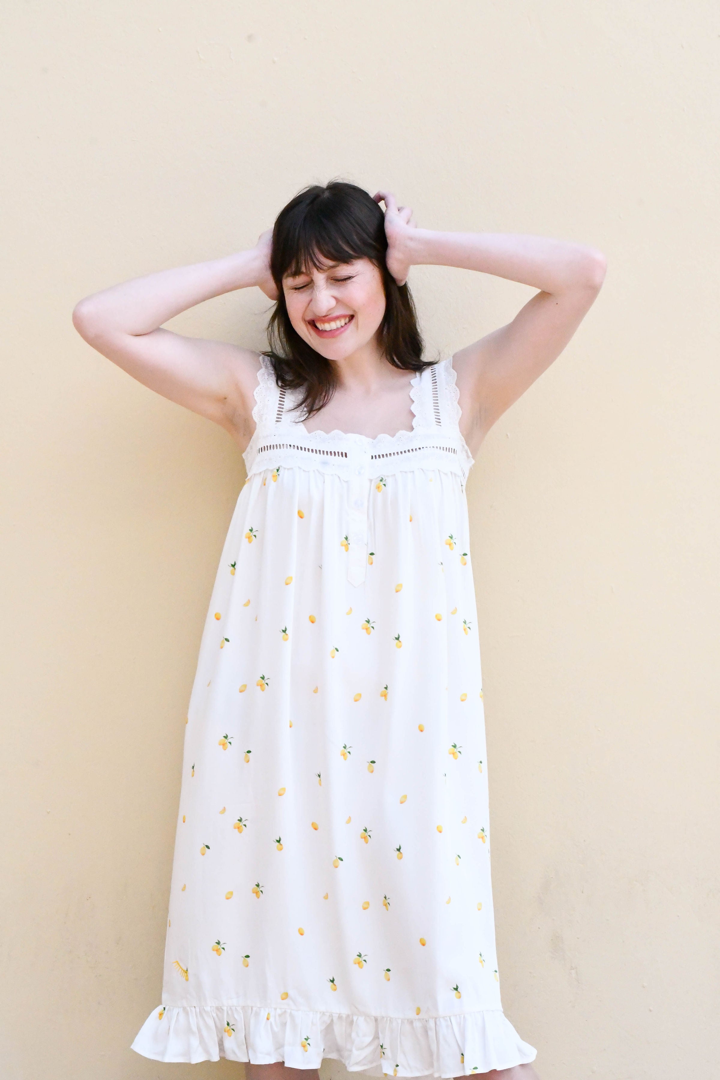 Summery citrus sleep dress for all ages women sizes XS to XL