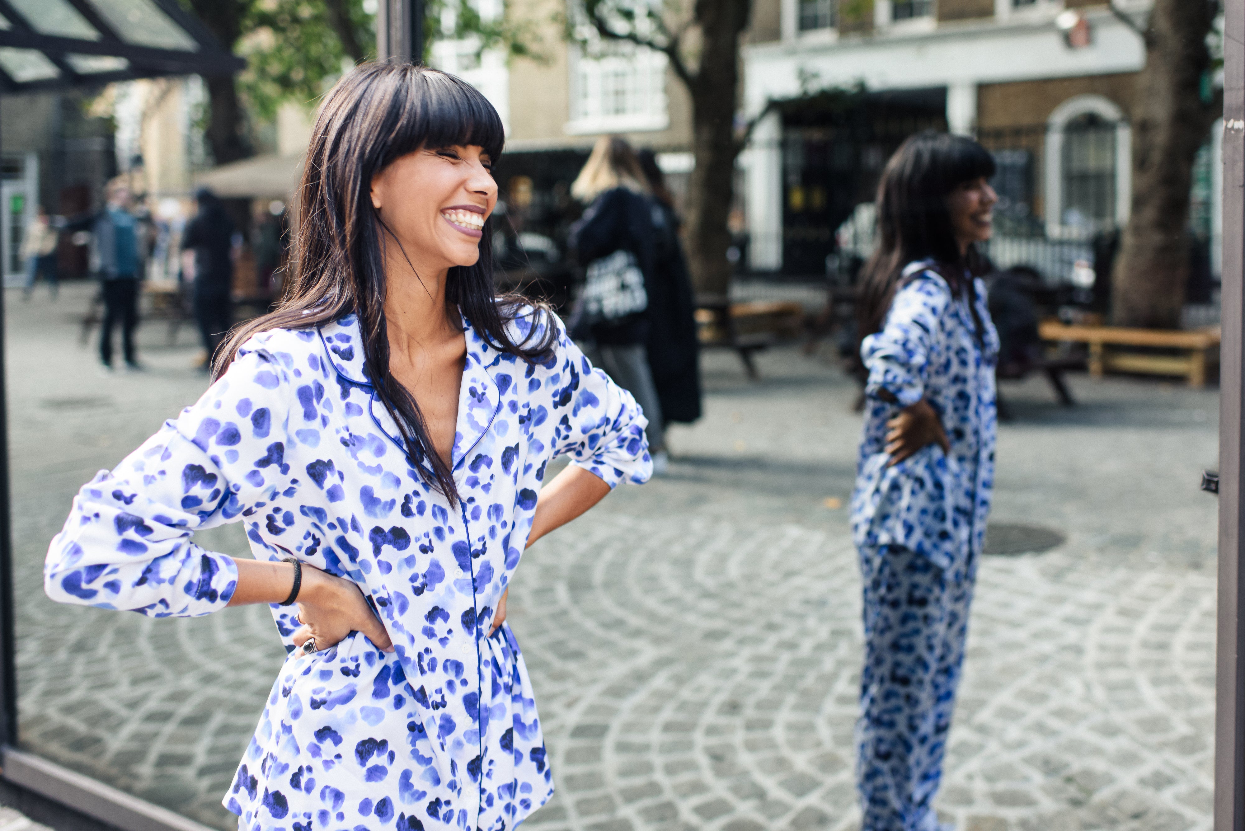 Leopard Print long pj set for winter and lounging around at home 