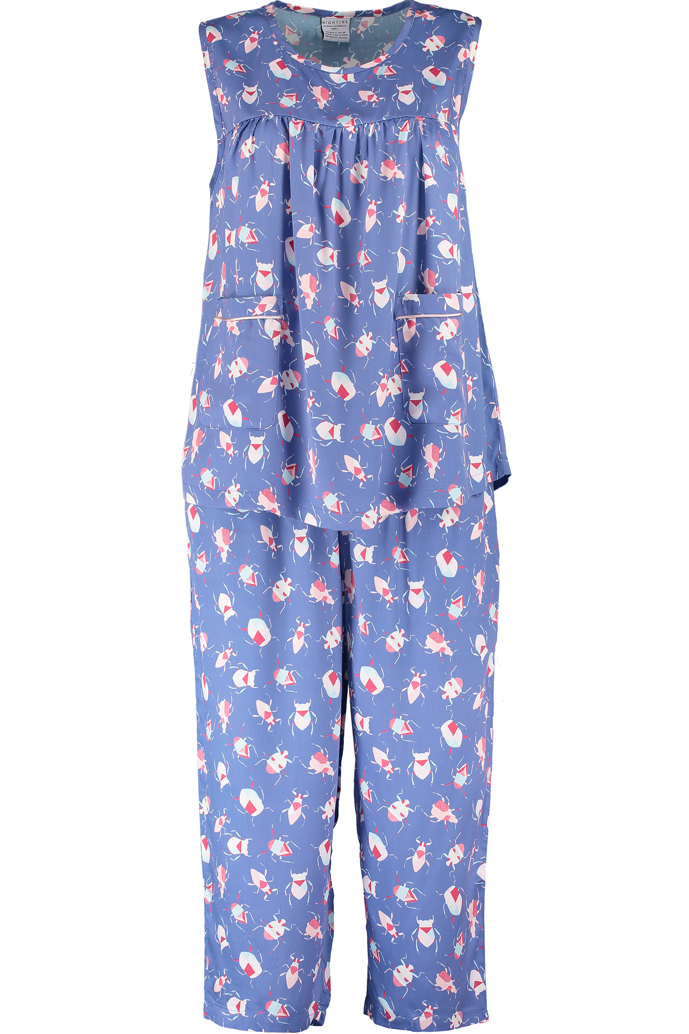 Colourful midi sleepwear set printed bamboo pyjamas 