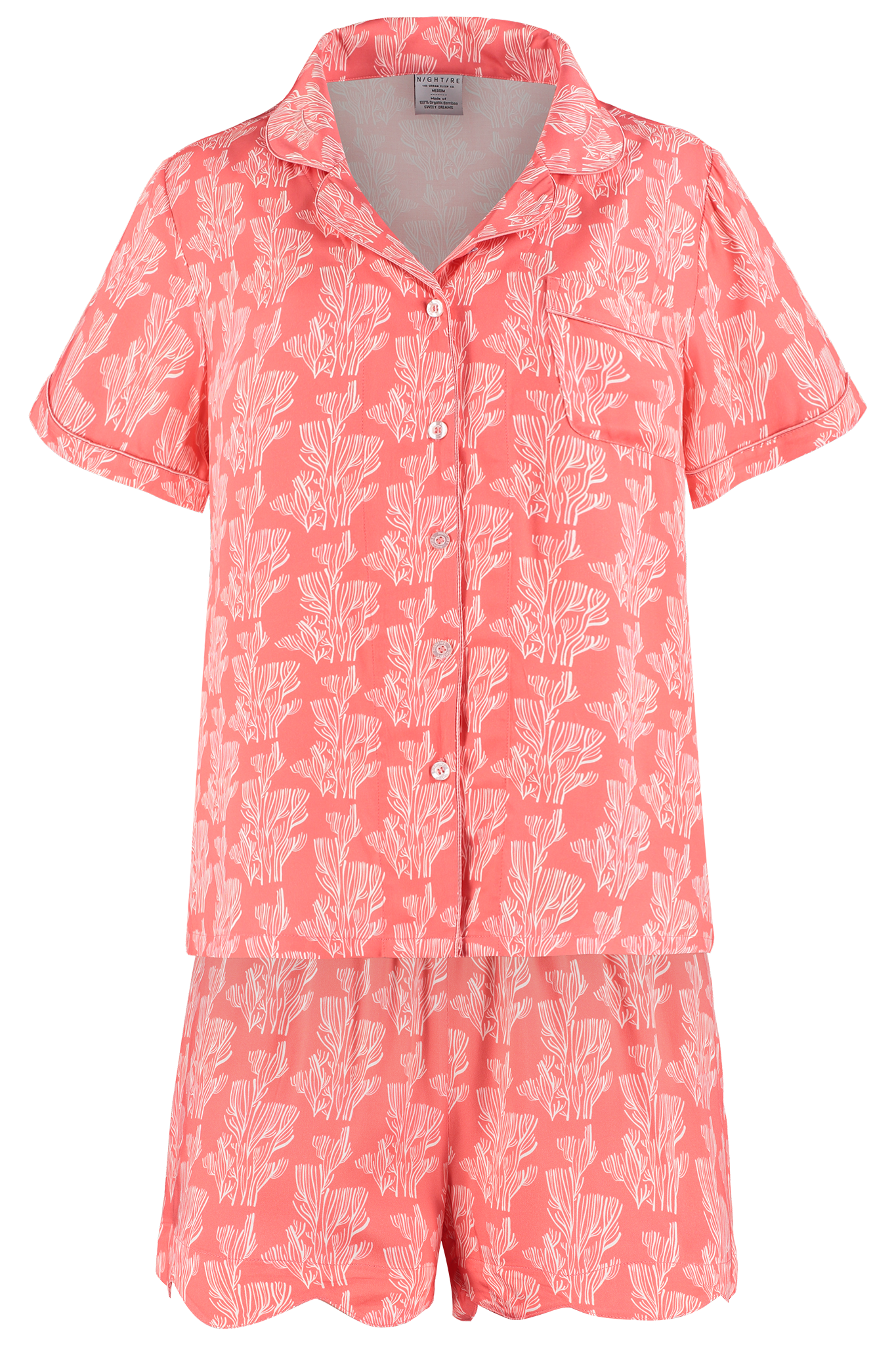 Coral Pink Bamboo Short Sleepwear Set
