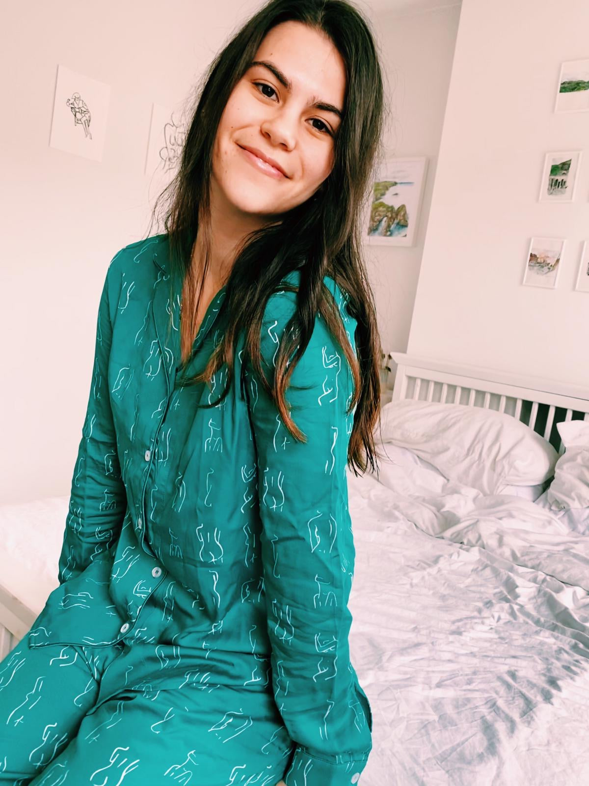 winter Pyjamas Green Long Sets