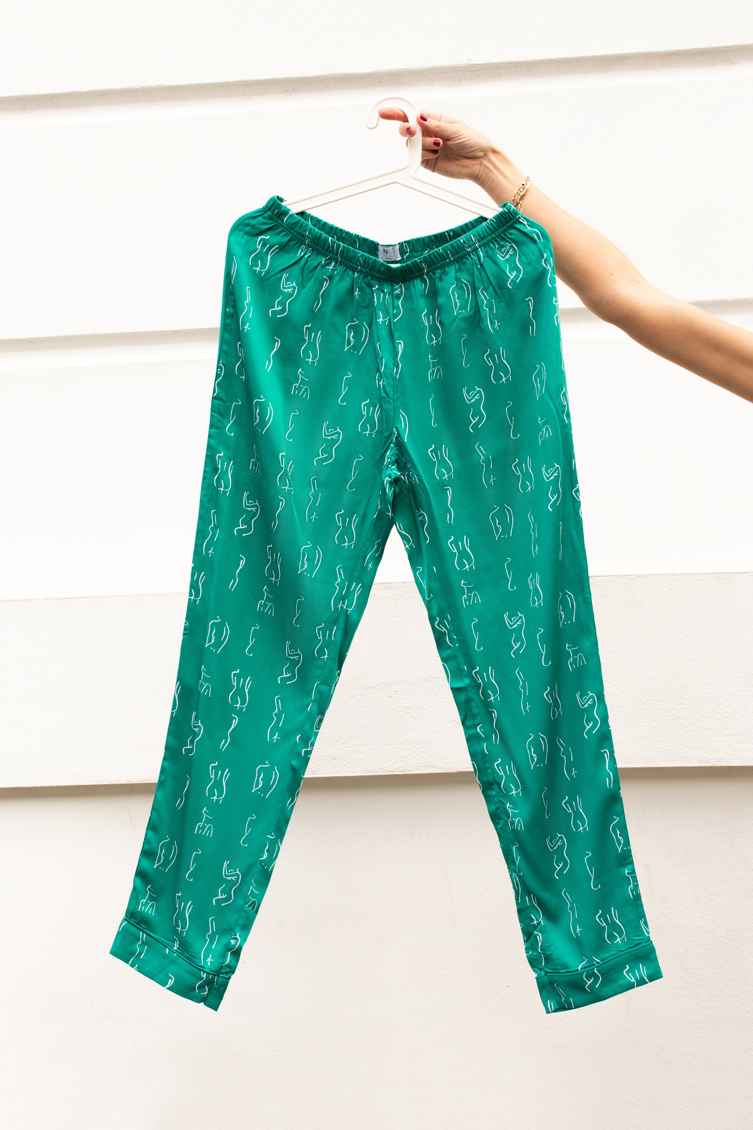 green long pyjama bottoms