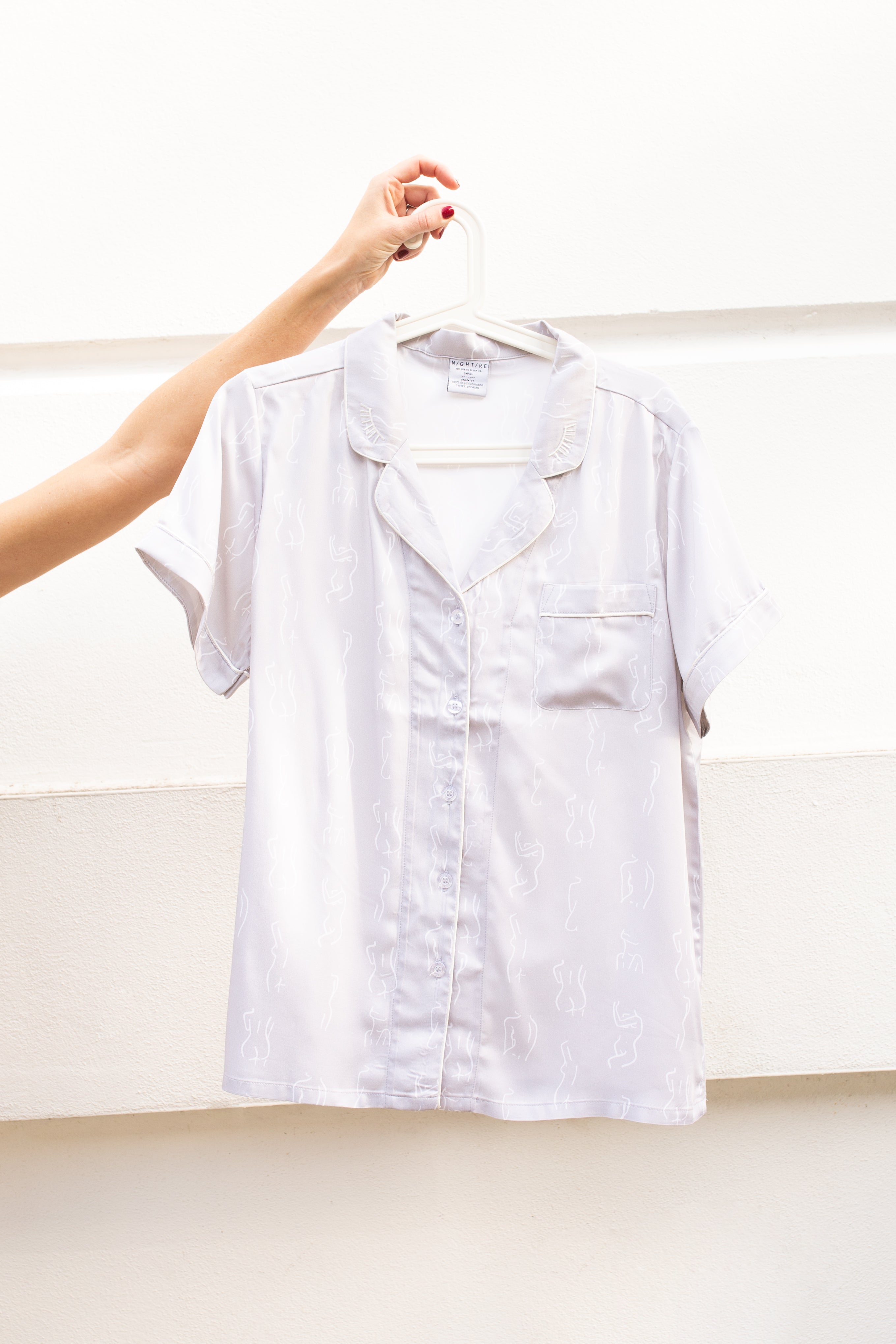 Short grey summer sleepwear top