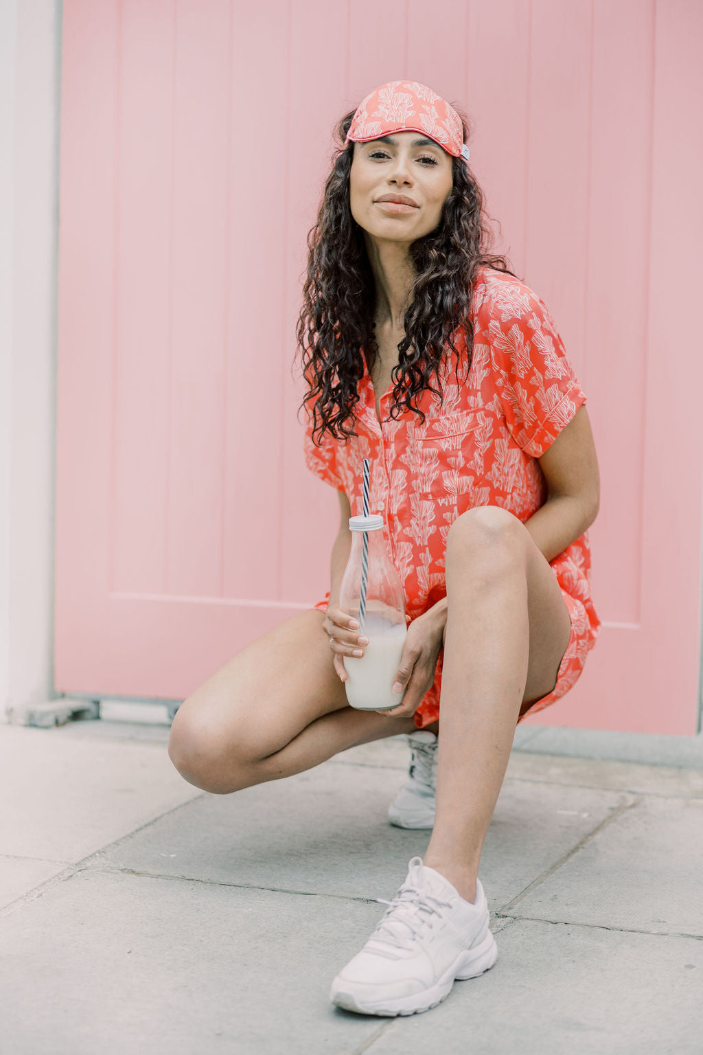 Pink pyjama sets short for summer